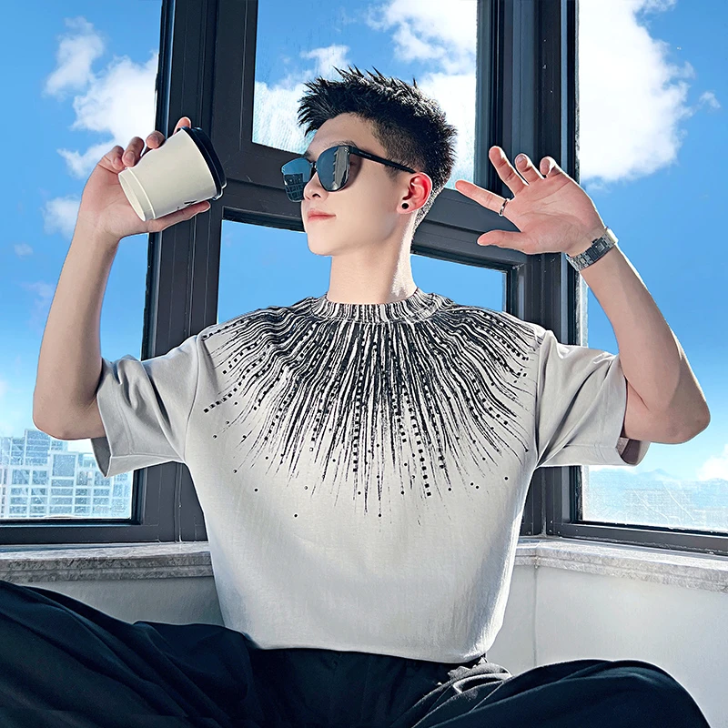 小众高级感T恤男ins潮牌短袖体恤2025新款男装衣服潮流痞帅半截袖