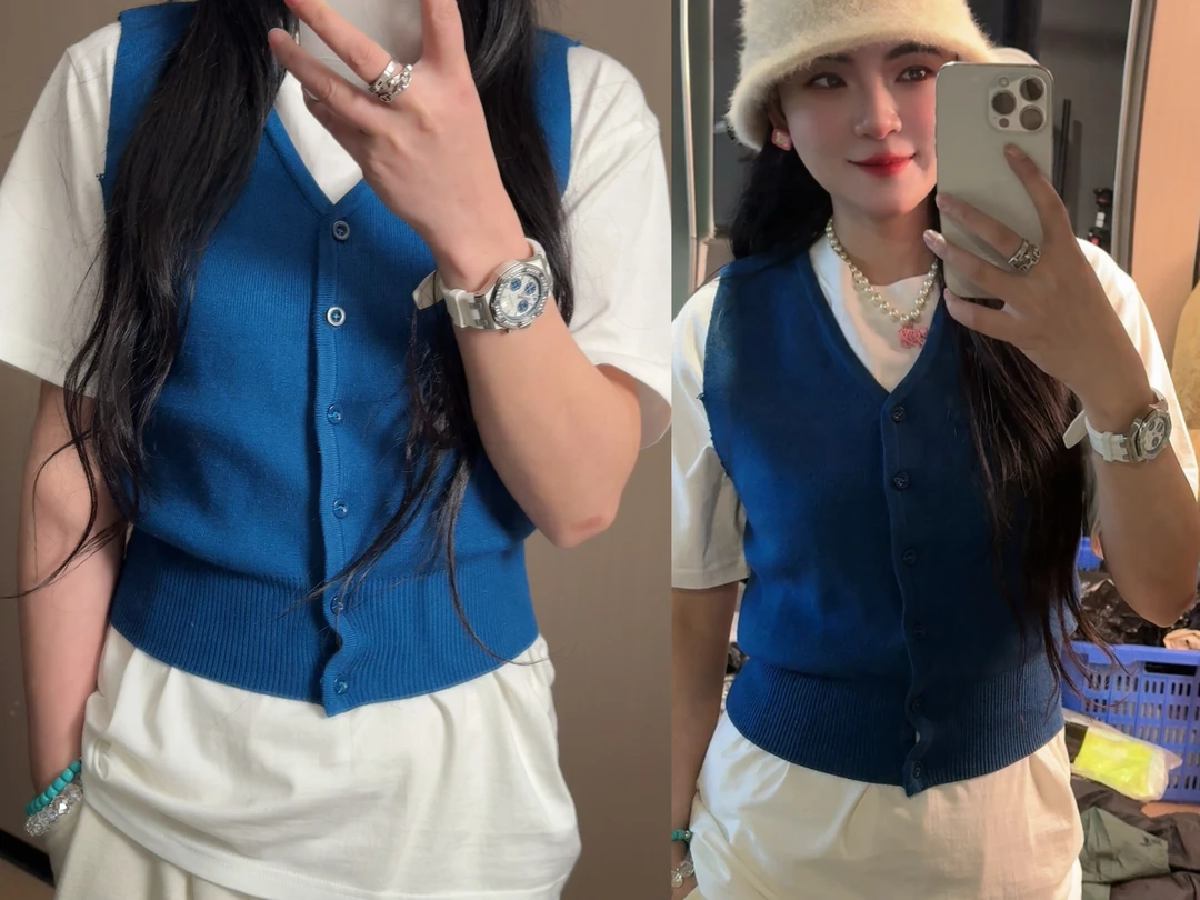 15638-无袖针织马甲开衫背心男