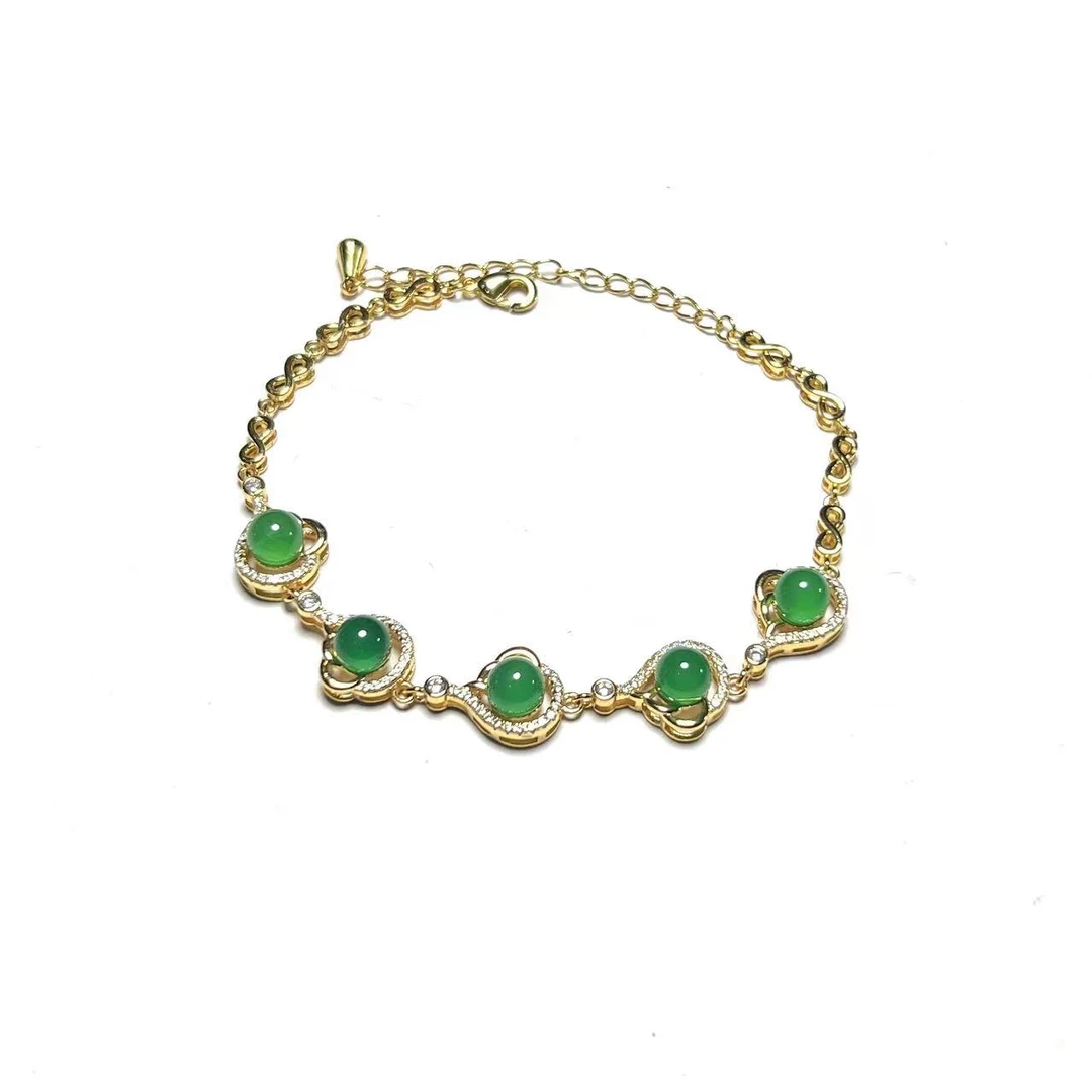 翠绿蛋面手链尺寸6.5mm-AE514