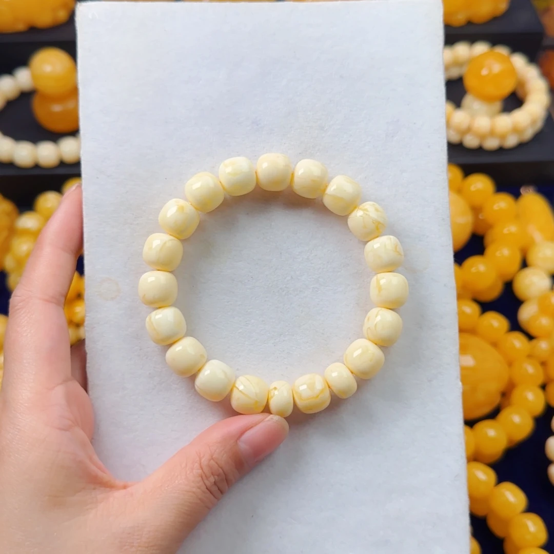 蜜蜡未镶嵌颈饰瓷白橘低同料12