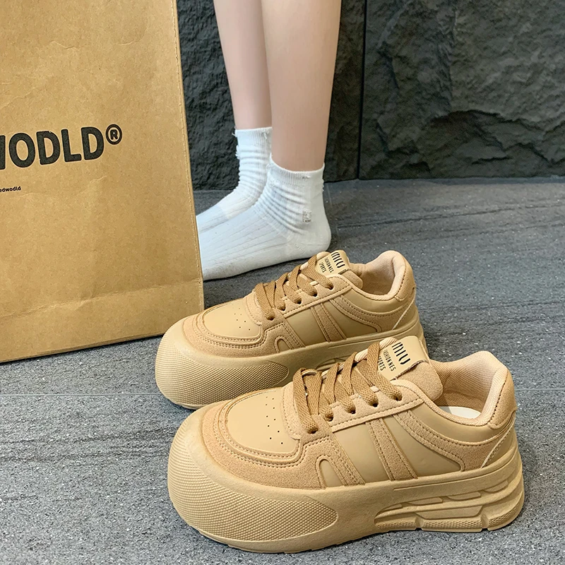 Ou Shi Yuan/欧诗媛春夏皮面板鞋小白鞋休闲鞋百搭学生潮鞋Y6605