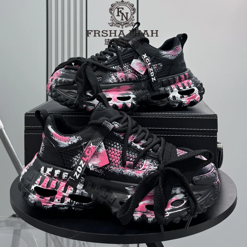 法莎尼亚男鞋秋季新款超火老爹鞋小众鞋子男厚底内增高运动休闲鞋