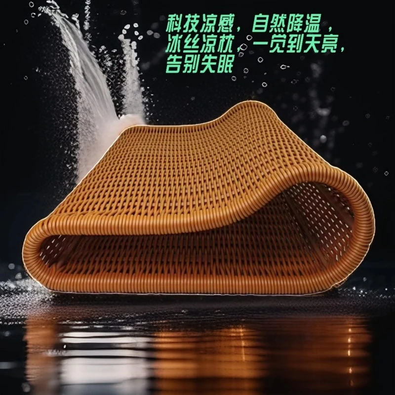 夏季凉枕头护颈椎枕头透气可水洗枕头靠枕编织40X30X10长方形