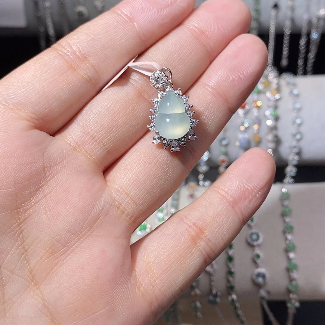 翡翠银S925镶嵌颈饰