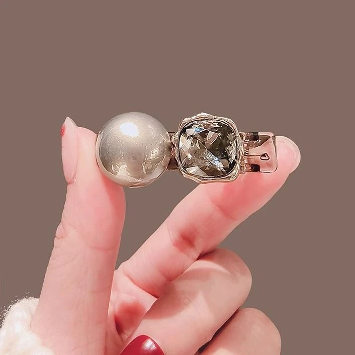 优雅天花板韩版珍珠水钻碎发夹女侧边网红刘海夹前额简约夹子头饰