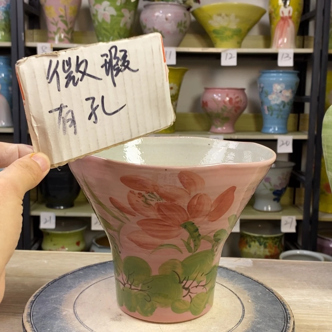 景德镇手工手绘陶瓷花盆