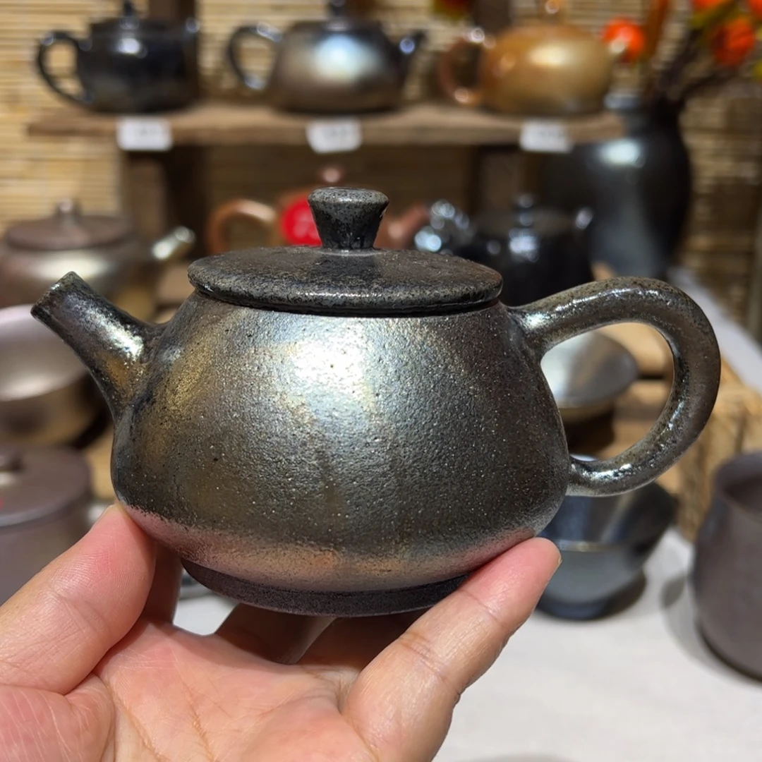 壶建水紫陶紫泥柴烧壶