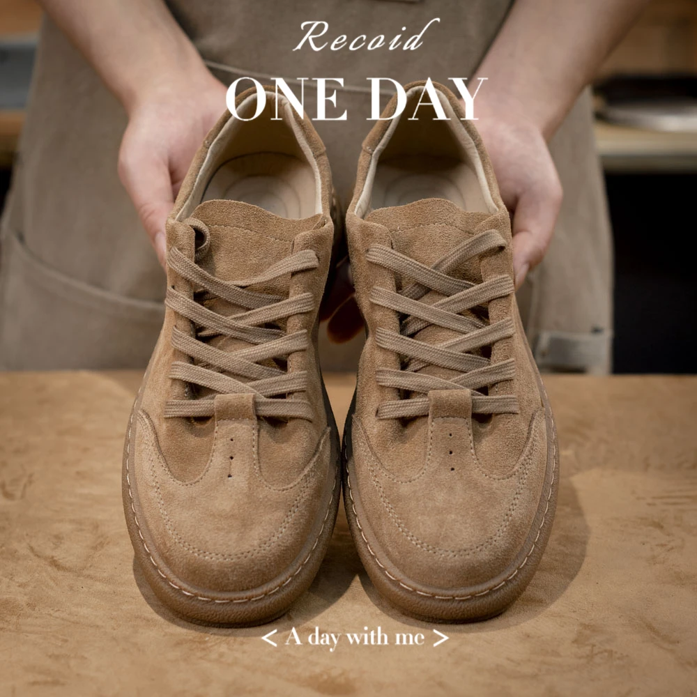 2025手工头层牛皮复古平底休闲男士透气皮鞋单鞋厚底系带轻便防滑