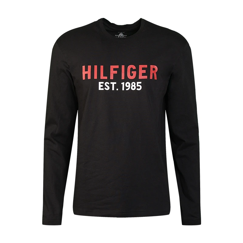 TOMMY HILFIGER汤米希尔费格男春秋户外薄款上衣新款圆领长袖T恤