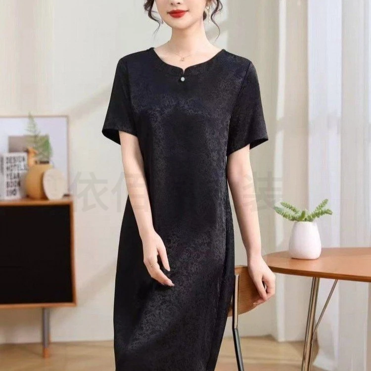 新中式洋气中年时尚改良妈妈装薄款淑女夏季婚宴母亲高档时髦女