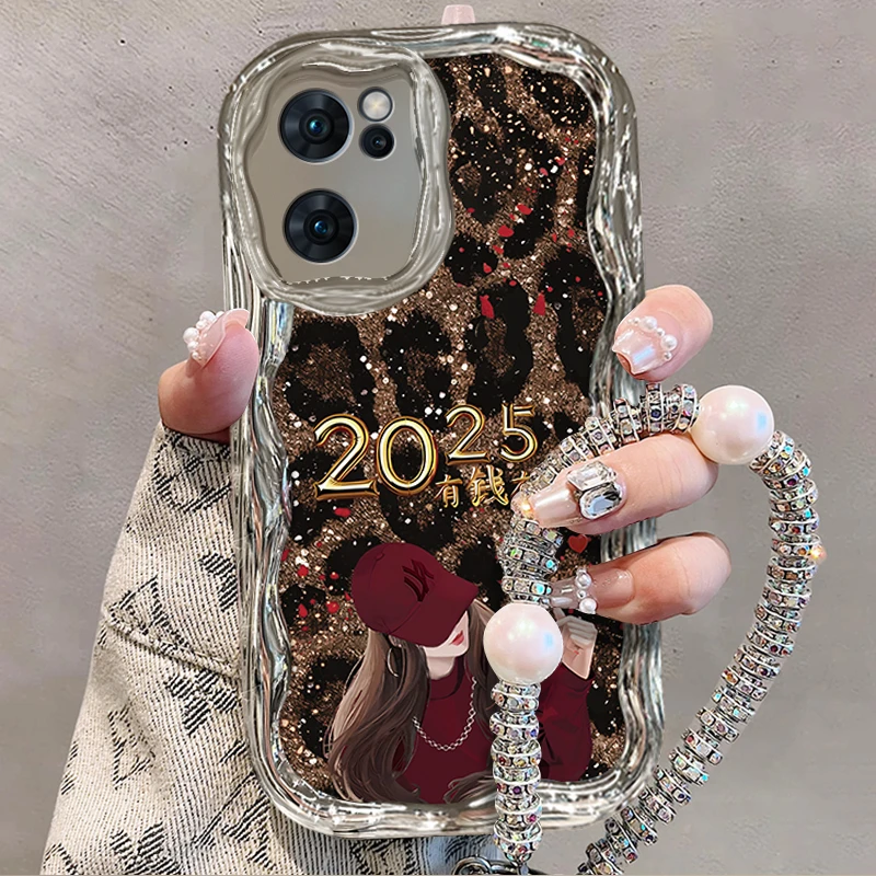 适用于【OPPO】Reno7高级感豹纹有钱有你新年网红女款手机壳