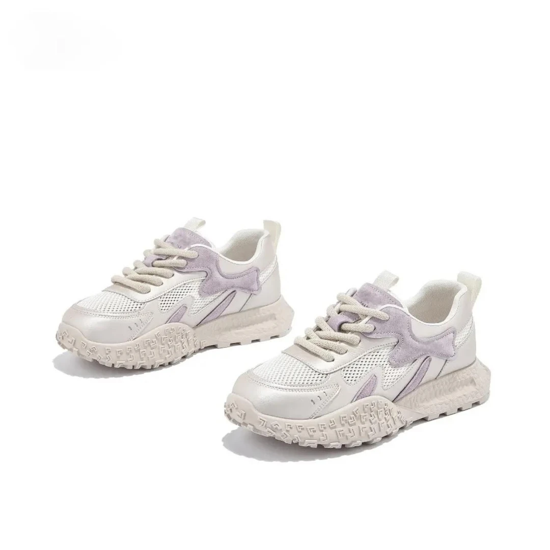 休闲鞋女款2025爆款洋气百搭小个子夏季增高超薄网面透气运动女鞋