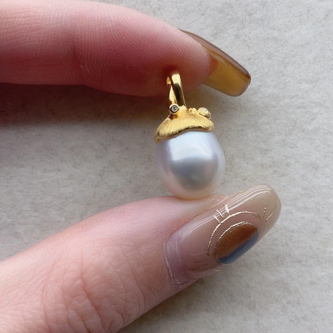 海水珍珠吊坠83银S925镶嵌