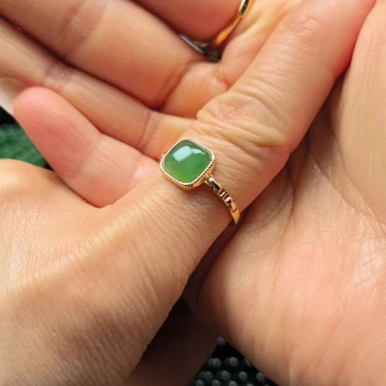 和田玉（碧玉）未镶嵌颈饰戒戒指