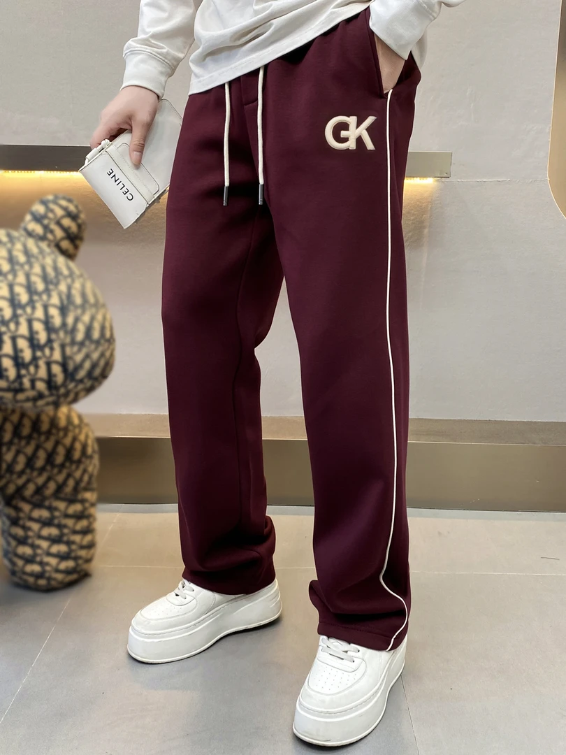 男士加绒长裤简约潮流百搭休闲裤运动裤时尚黑色直筒束口长裤