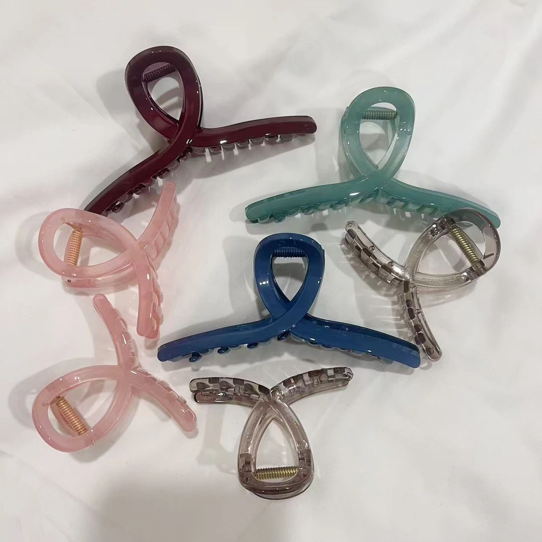 韩国东大门大抓夹简约鲨鱼夹发卡女法式发饰渐变发夹极简风