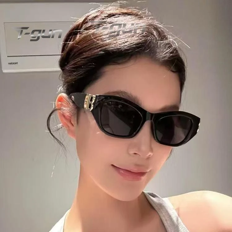 欧美三角猫眼太阳眼镜男女太阳镜平板墨镜复古港风防紫外线墨镜