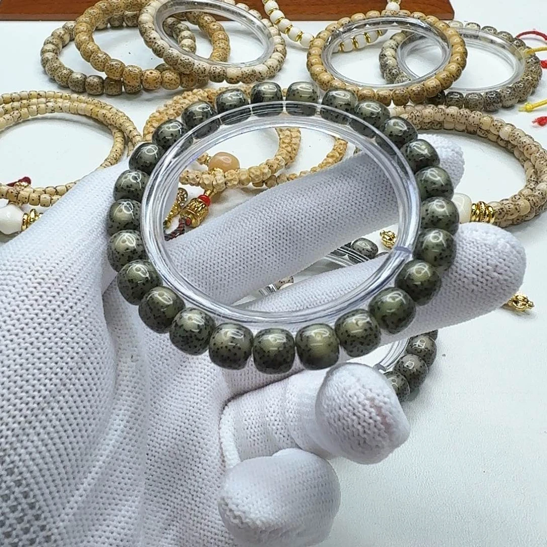 星月菩提吊坠22尊宠糯冰绿幽灵针尖星9左右单圈