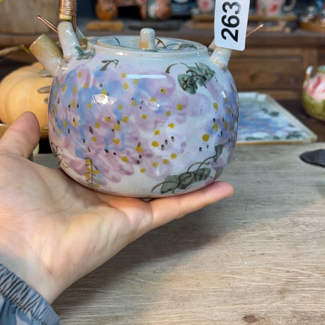 壶素浅陶瓷手工手绘