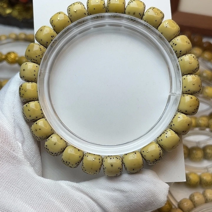 星月菩提手串原白9.5打好底大光头留白