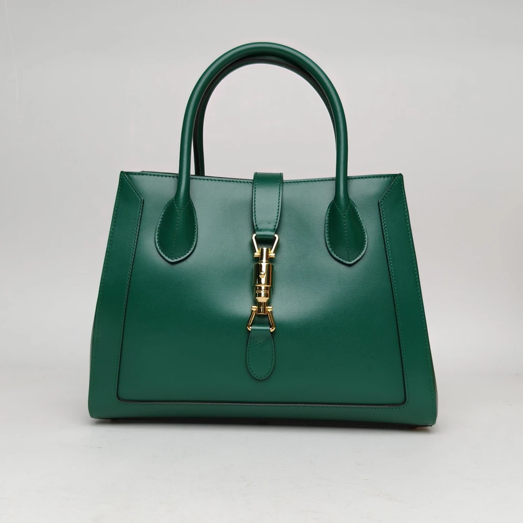 99新 GUCCI/古驰 尾款 全款6399 黑黑 绿色 Jackie 1961 托特包