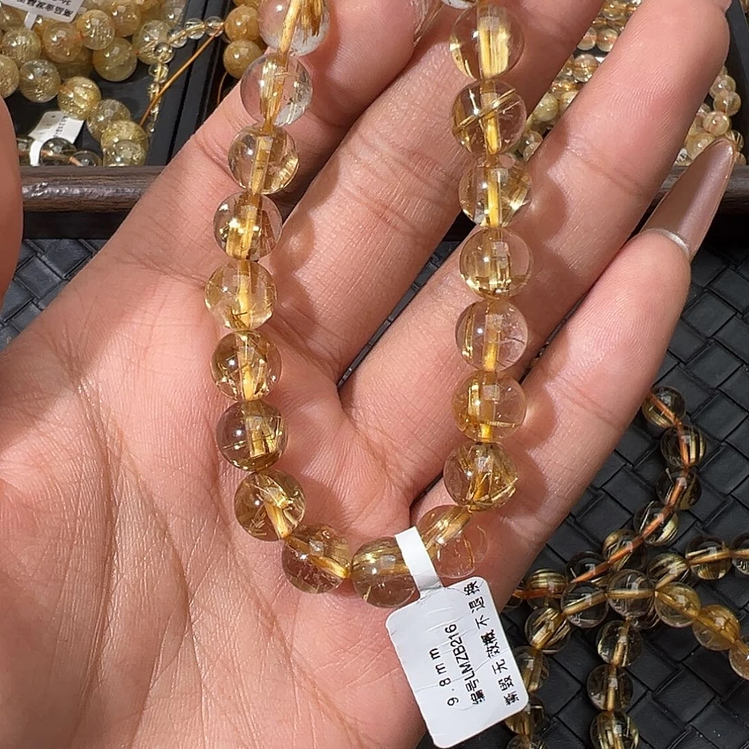 运***姐手链发晶未镶嵌天然金发晶