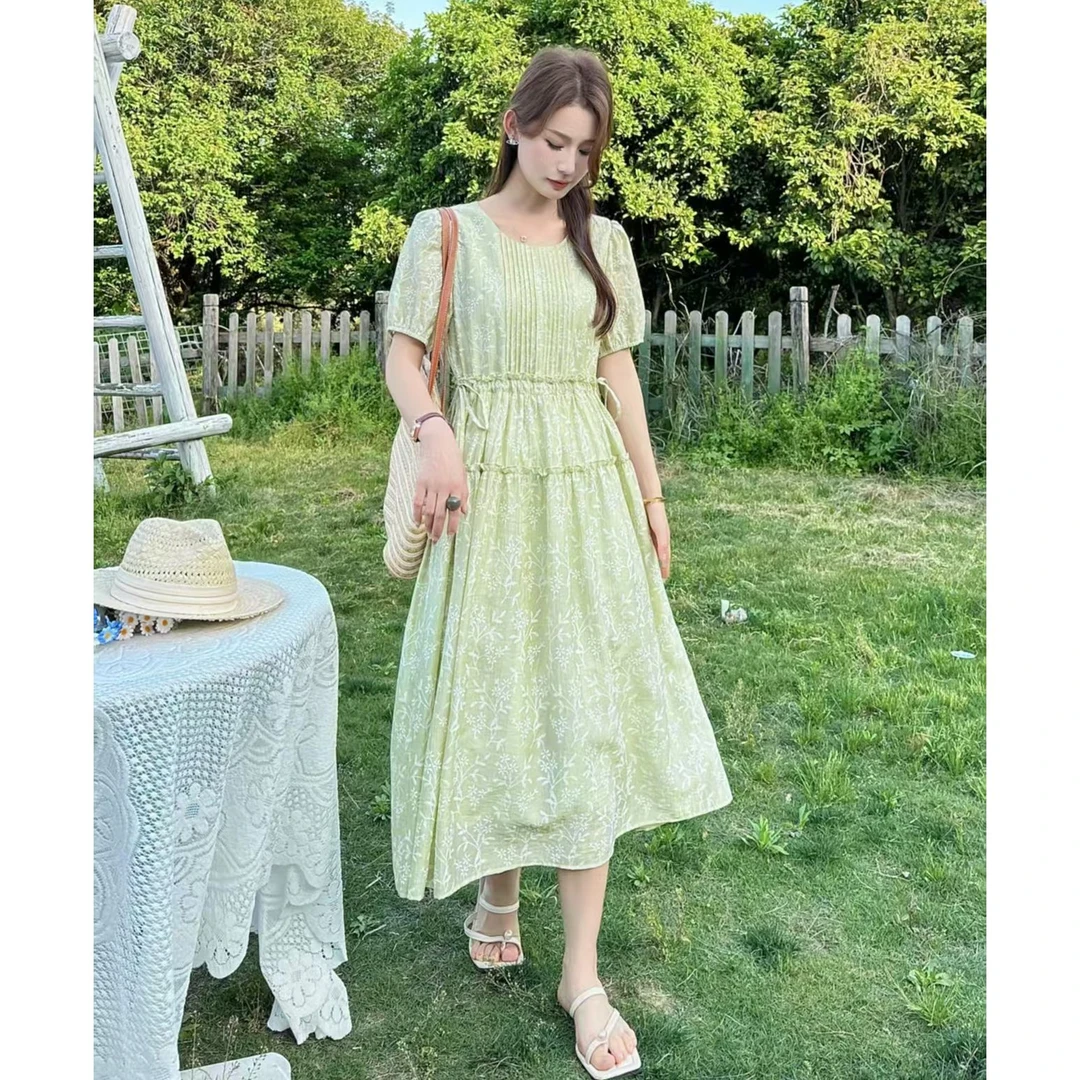 DS52693回味依衣高级感时尚设计师收腰连衣裙