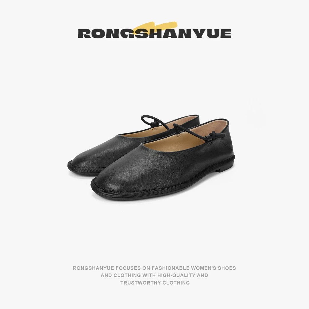 Rongshanyue设计感松紧一字带芭蕾舞玛丽珍鞋奶奶鞋单鞋女B1322