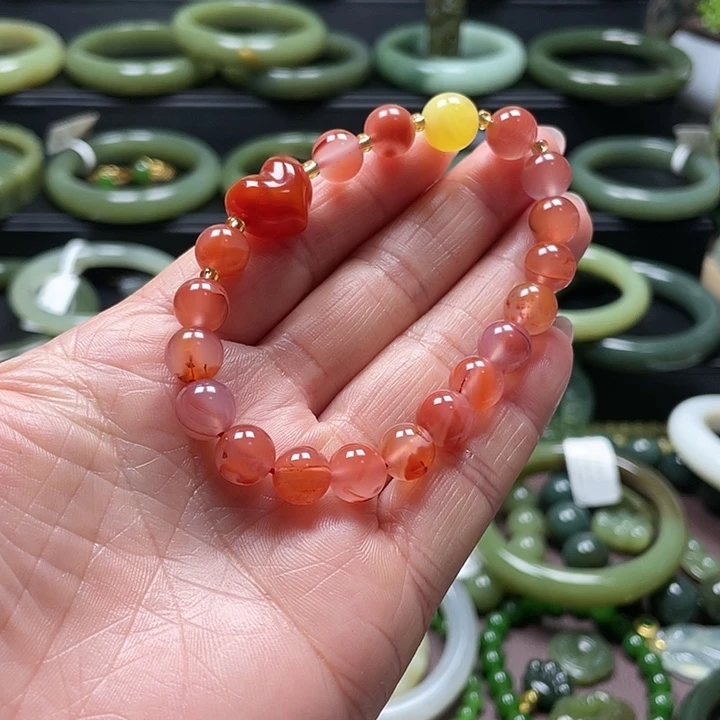 南红玛瑙未镶嵌手链