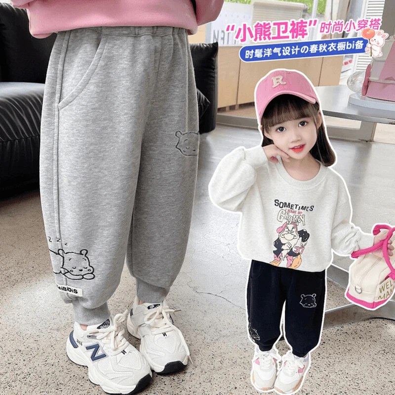 女童裤子新款外穿洋气卫裤春秋款儿童休闲运动裤女宝宝宽松长裤潮