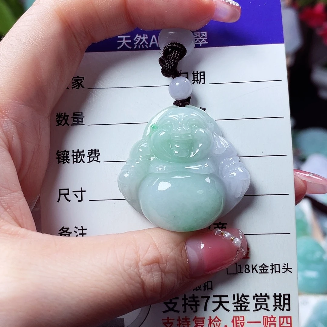 翡翠未镶嵌颈饰佛公01