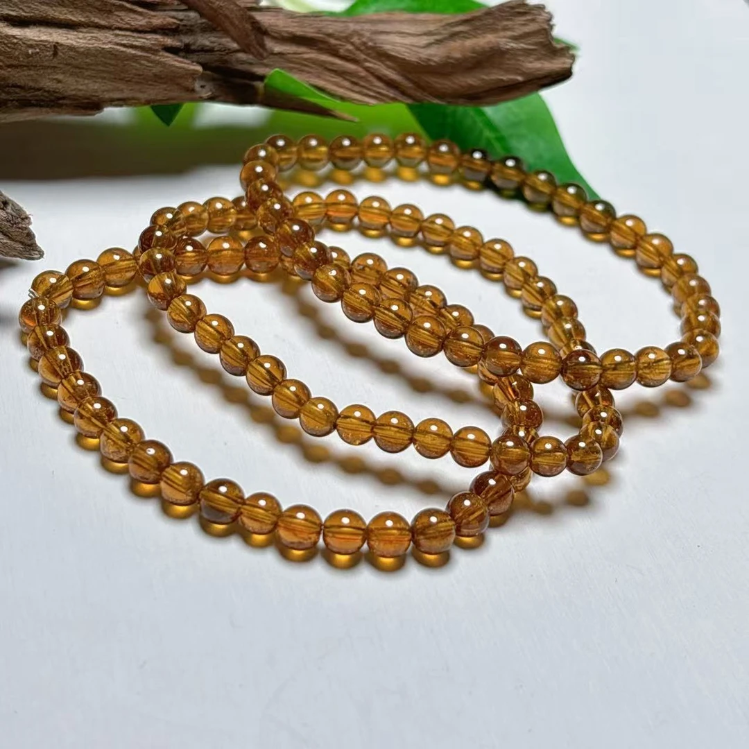《老猪严选》SJC-085天然石榴石香槟色圆珠素圈约5mm多样性发其一