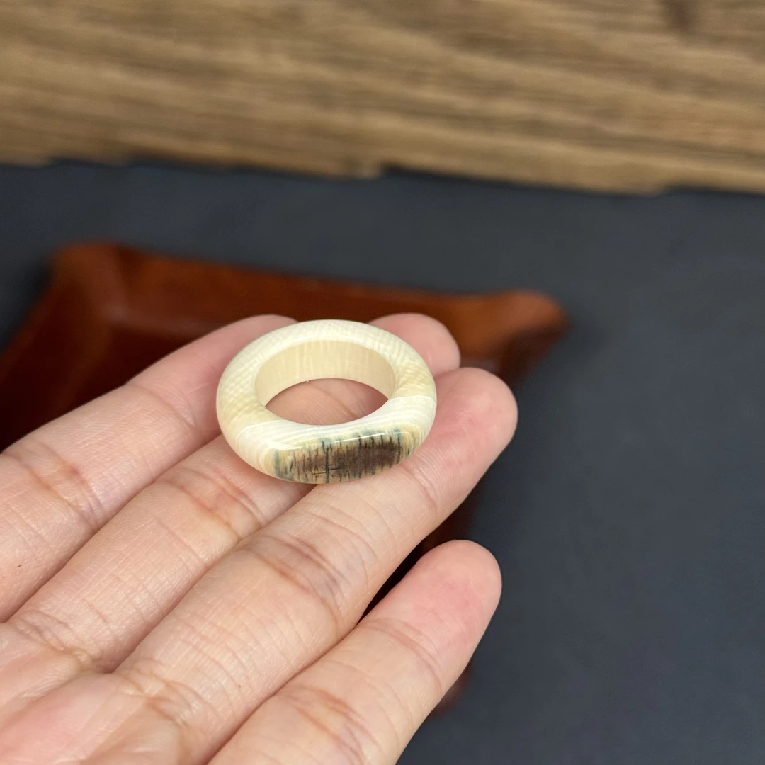 S9970天然猛犸牙 戒圈16.2*7mm 支持鉴定 假一罚四