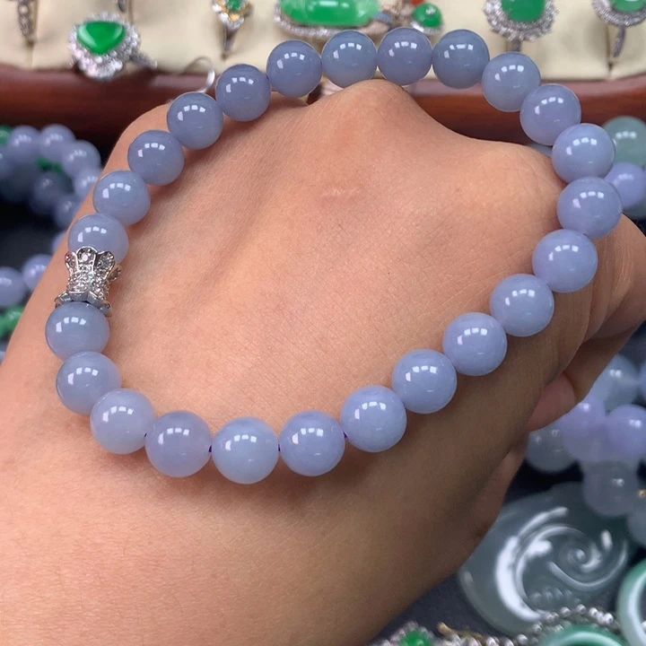 翡翠未镶嵌手链卡7.8