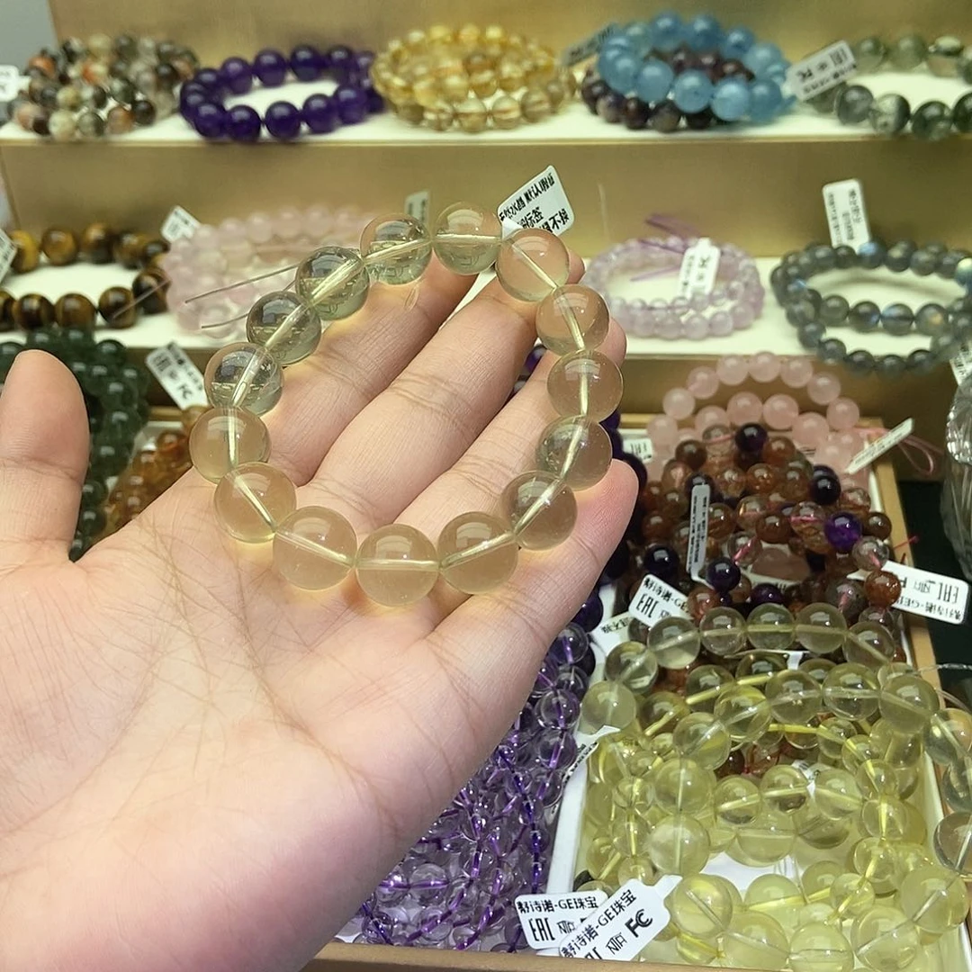 水晶手链未镶嵌菩*树柠檬黄水晶14