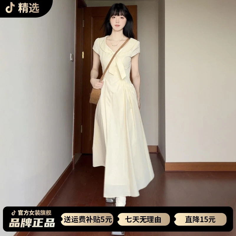 法式巨好看连衣裙子女夏季2026新款高级感显瘦气质收腰绝美长裙