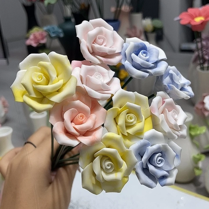 陶瓷纯手工捏花设计