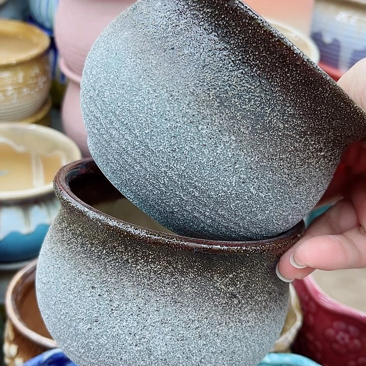 多肉绿植陶瓷花盆9.9包邮，有孔