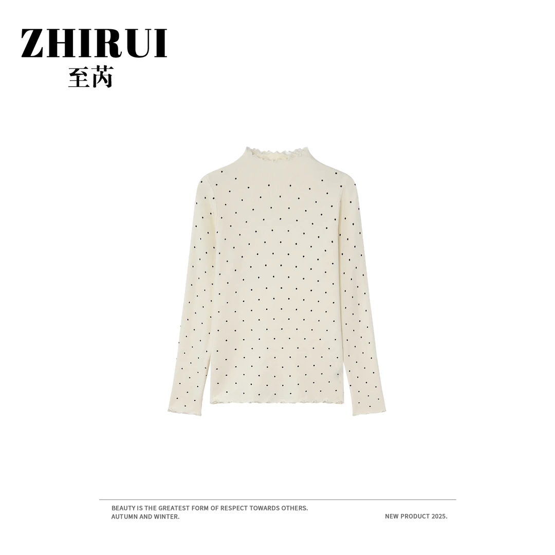 【豪豪专属】韩系波点木耳领套头打底针织衫秋冬时尚百搭上衣0888