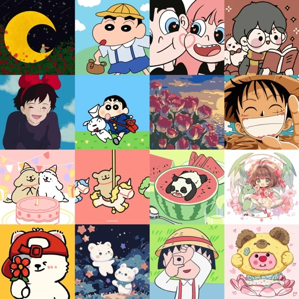 【20*20CM】Q大颗粒diy数字油画卡通零基础手工涂色解压卡通装饰画