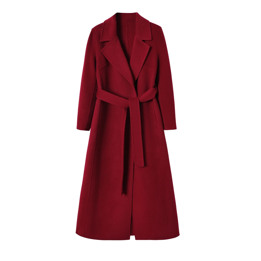 【100%纯羊毛大衣】【加长款】秋冬初剪时尚羊毛双面大衣