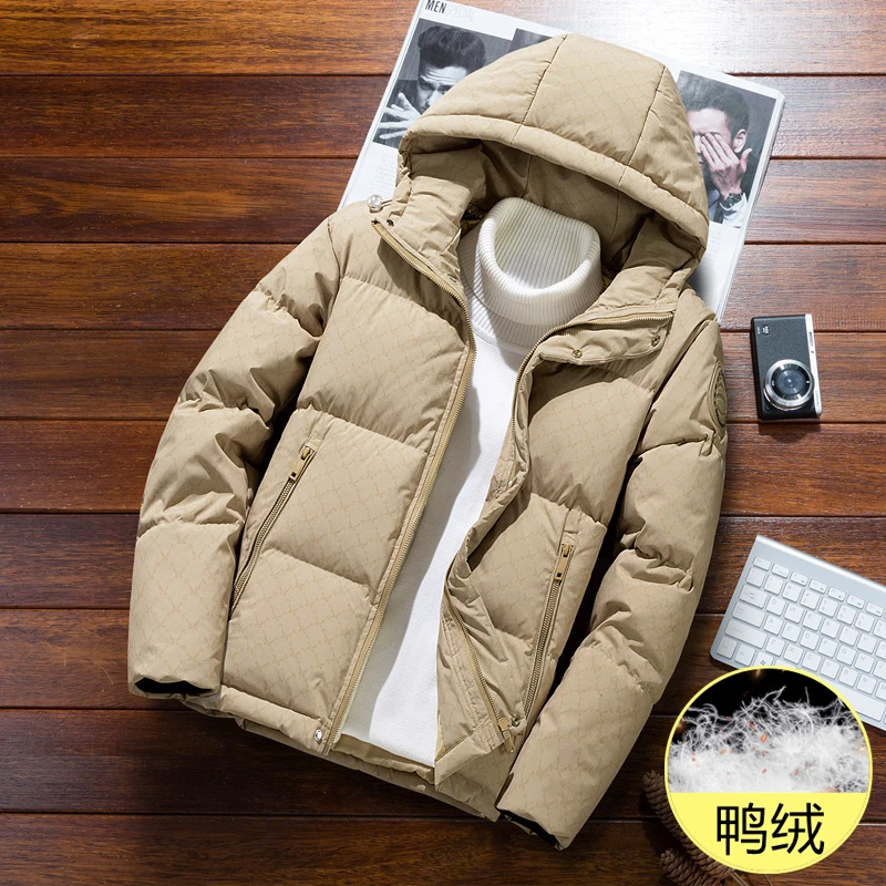 埃卢涅芬加厚羽绒服男士秋冬季新款短款潮牌潮流帅气高端休闲保暖