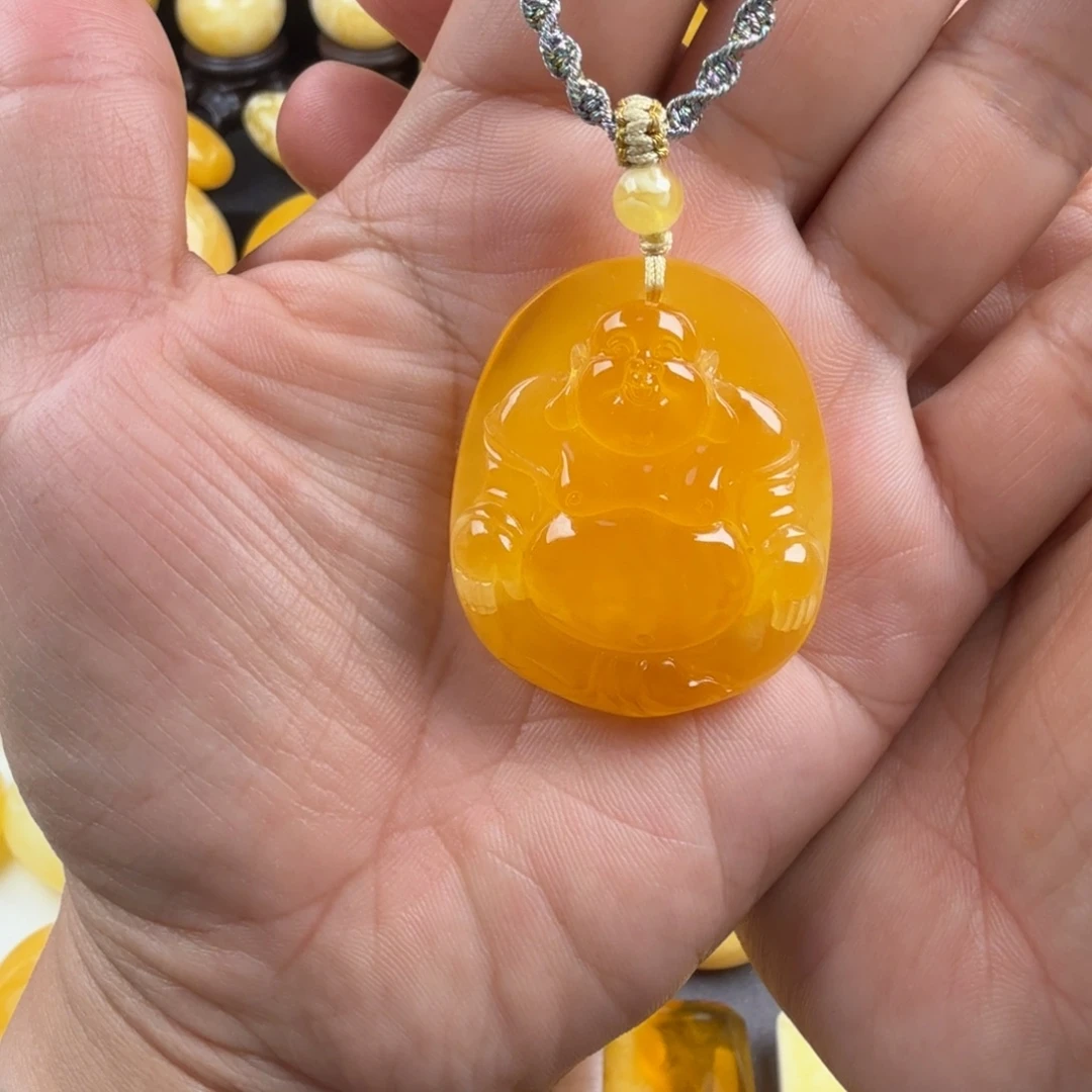 琥珀未镶嵌颈饰纯天然琥珀蜜蜡