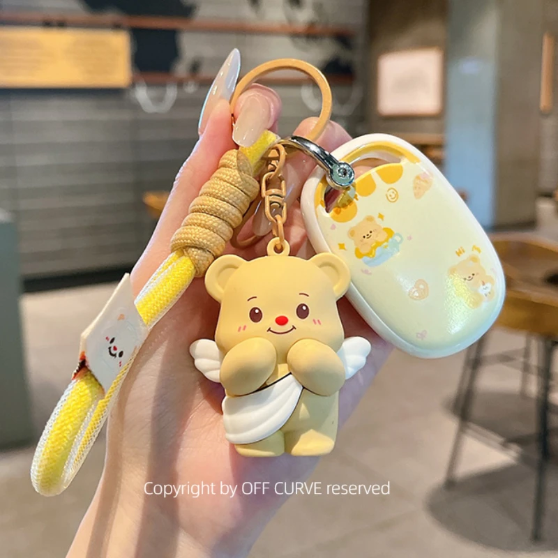 适用爱玛电动车钥匙保护套电瓶车泡泡露娜台铃卡通遥控器外壳包扣