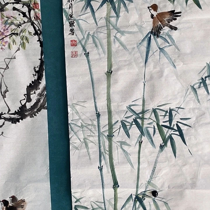 国画孙运显三尺花鸟