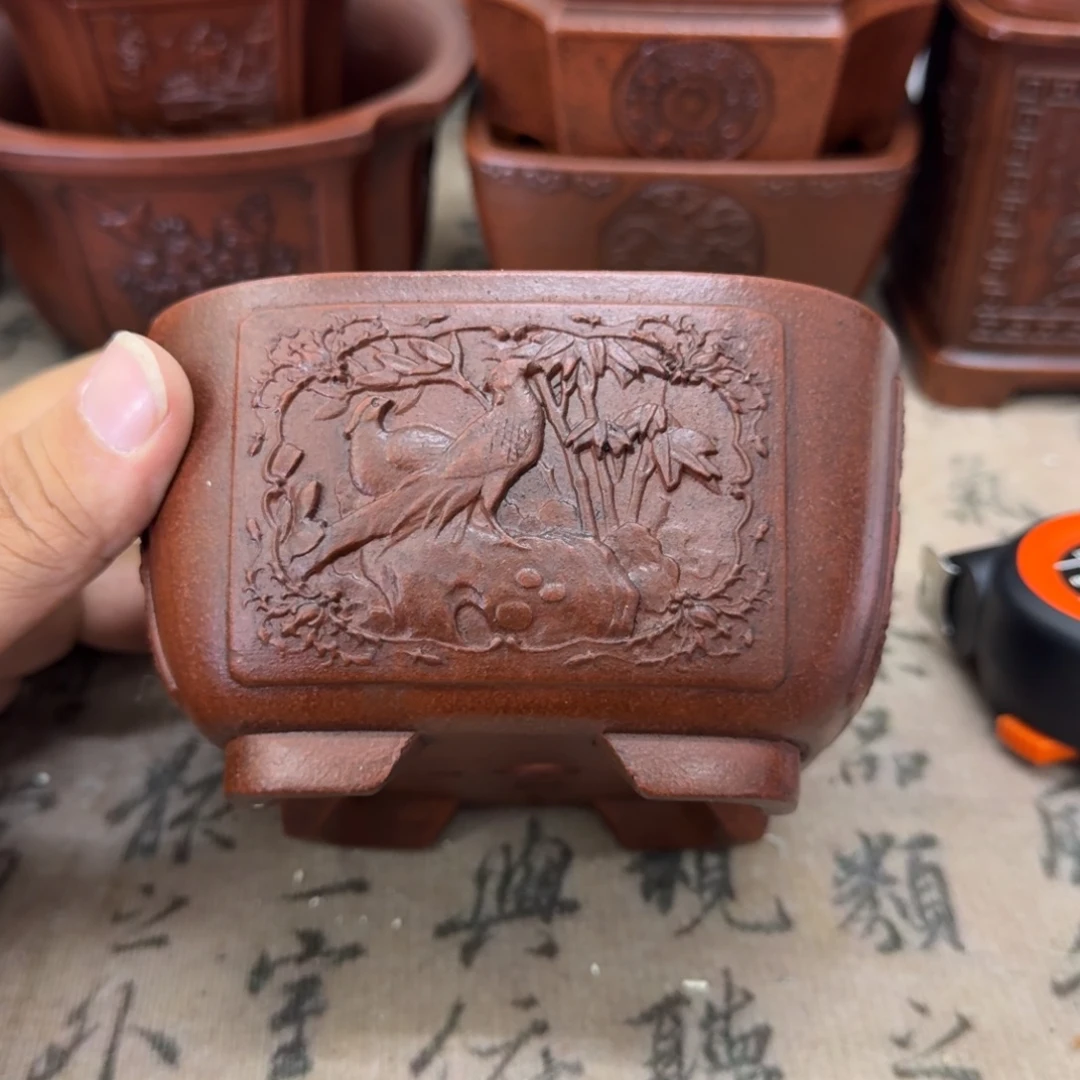紫砂花盆11.5x6内经紫砂花盆
