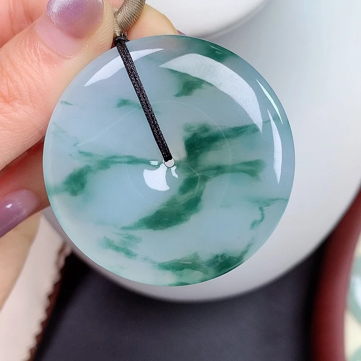 翡翠未镶嵌颈饰不***～平安扣45.9-6.1mm