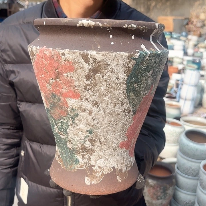 红陶油画口径20高度26