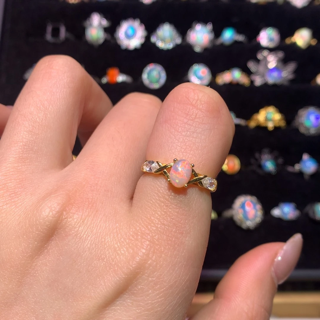 银S925镶嵌欧泊戒指款式