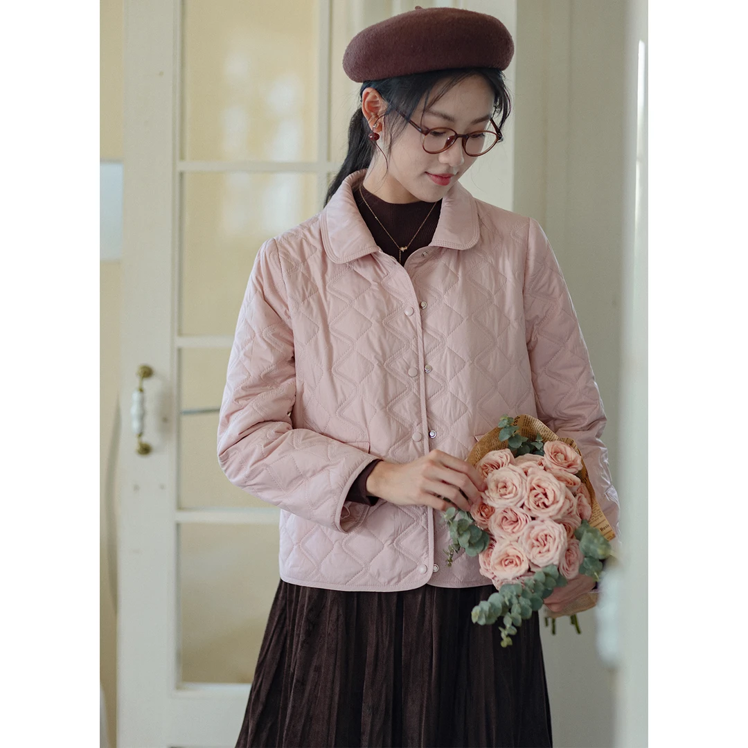 【双11提前购】红念粉色棉服女短款小个子2025年冬季棉衣外套上衣